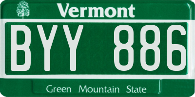VT license plate BYY886