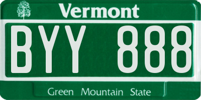 VT license plate BYY888