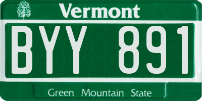 VT license plate BYY891
