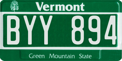 VT license plate BYY894