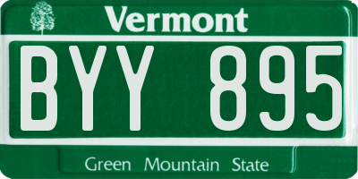 VT license plate BYY895