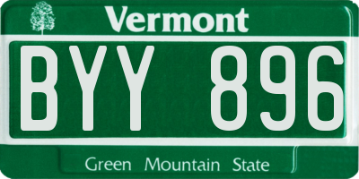 VT license plate BYY896