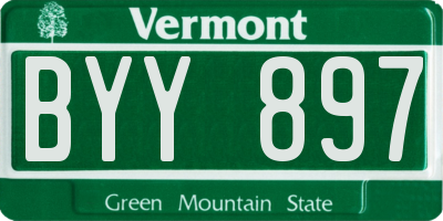 VT license plate BYY897