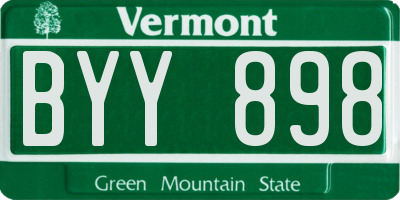 VT license plate BYY898