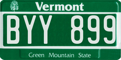 VT license plate BYY899