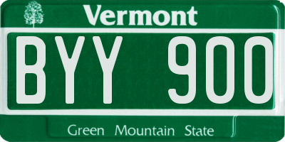 VT license plate BYY900