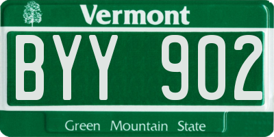 VT license plate BYY902