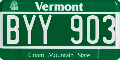 VT license plate BYY903