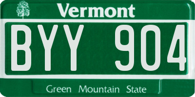 VT license plate BYY904