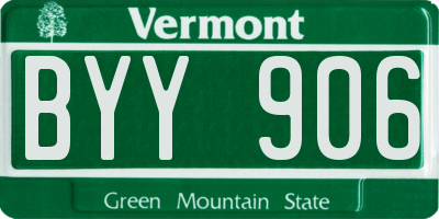 VT license plate BYY906