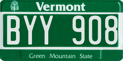 VT license plate BYY908