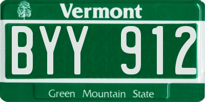 VT license plate BYY912