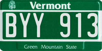 VT license plate BYY913
