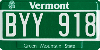 VT license plate BYY918