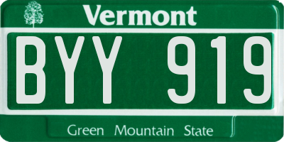 VT license plate BYY919