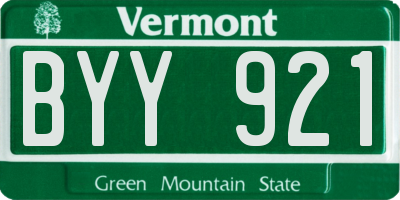 VT license plate BYY921