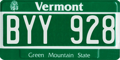 VT license plate BYY928