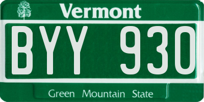 VT license plate BYY930