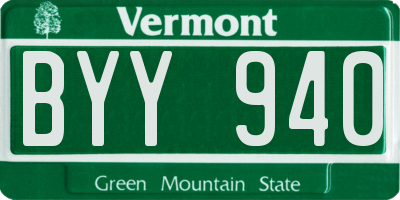 VT license plate BYY940