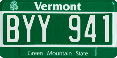 VT license plate BYY941