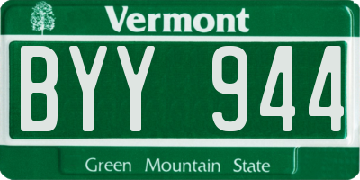VT license plate BYY944