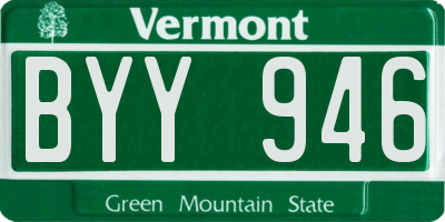 VT license plate BYY946