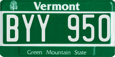 VT license plate BYY950
