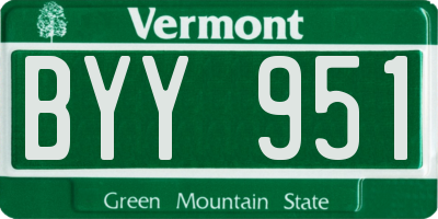 VT license plate BYY951