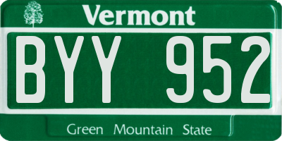 VT license plate BYY952