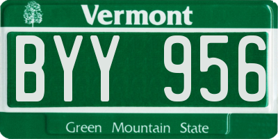 VT license plate BYY956