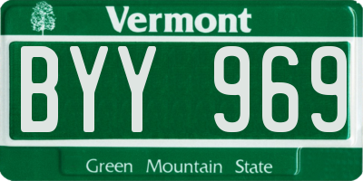 VT license plate BYY969