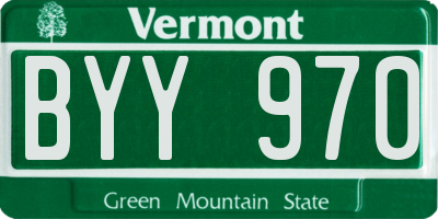 VT license plate BYY970