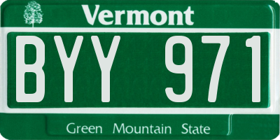 VT license plate BYY971