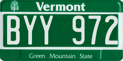 VT license plate BYY972