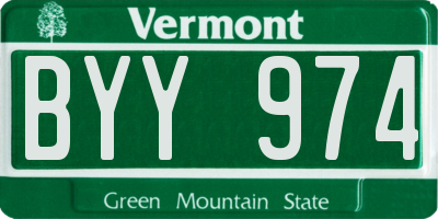 VT license plate BYY974