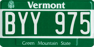 VT license plate BYY975