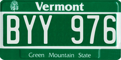 VT license plate BYY976