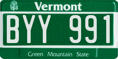 VT license plate BYY991