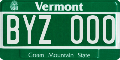 VT license plate BYZ000