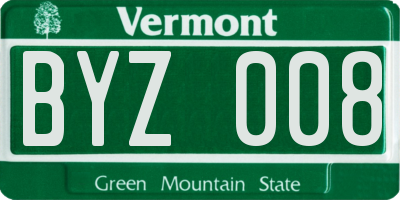 VT license plate BYZ008