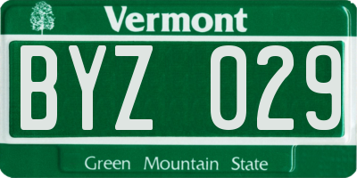 VT license plate BYZ029