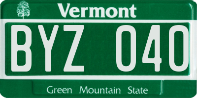 VT license plate BYZ040
