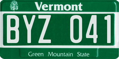 VT license plate BYZ041