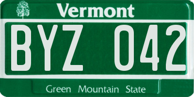 VT license plate BYZ042