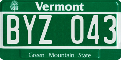 VT license plate BYZ043