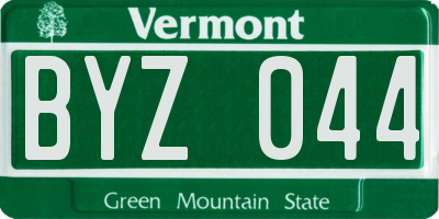 VT license plate BYZ044