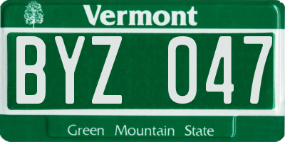 VT license plate BYZ047