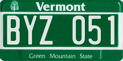VT license plate BYZ051