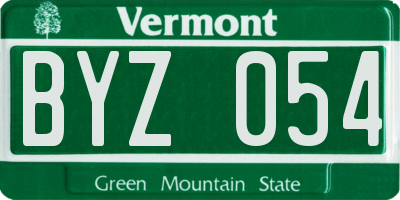 VT license plate BYZ054