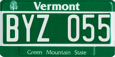 VT license plate BYZ055